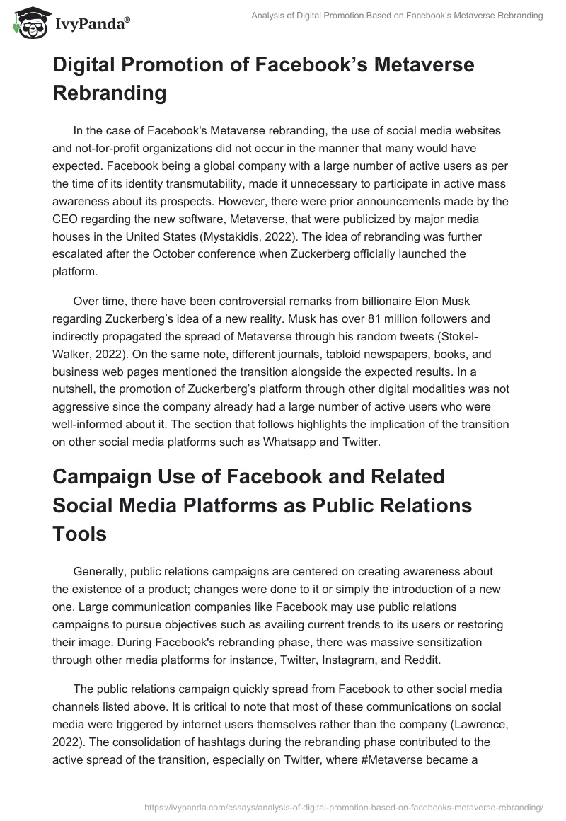 Analysis of Digital Promotion Based on Facebook’s Metaverse Rebranding. Page 4