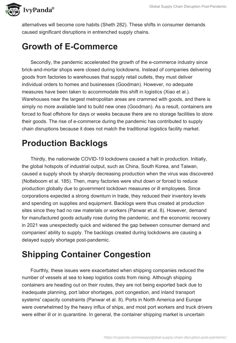 Global Supply Chain Disruption Post-Pandemic. Page 2