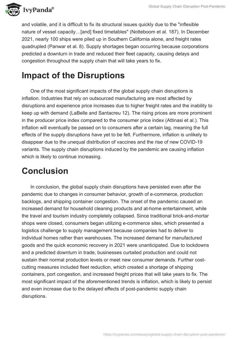 Global Supply Chain Disruption Post-Pandemic. Page 3