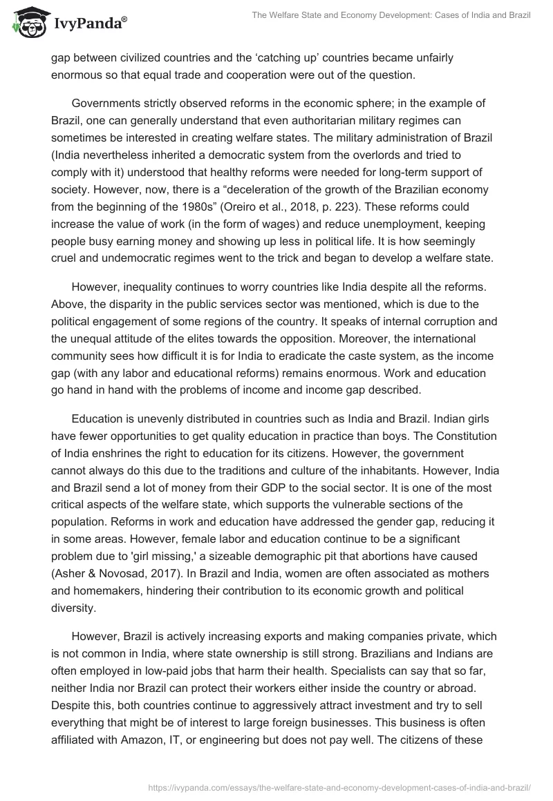The Welfare State and Economy Development: Cases of India and Brazil. Page 2