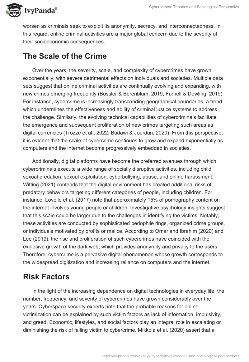 Cybercrimes: Theories and Sociological Perspective. Page 2
