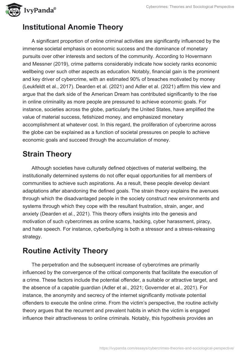 Cybercrimes: Theories and Sociological Perspective. Page 4