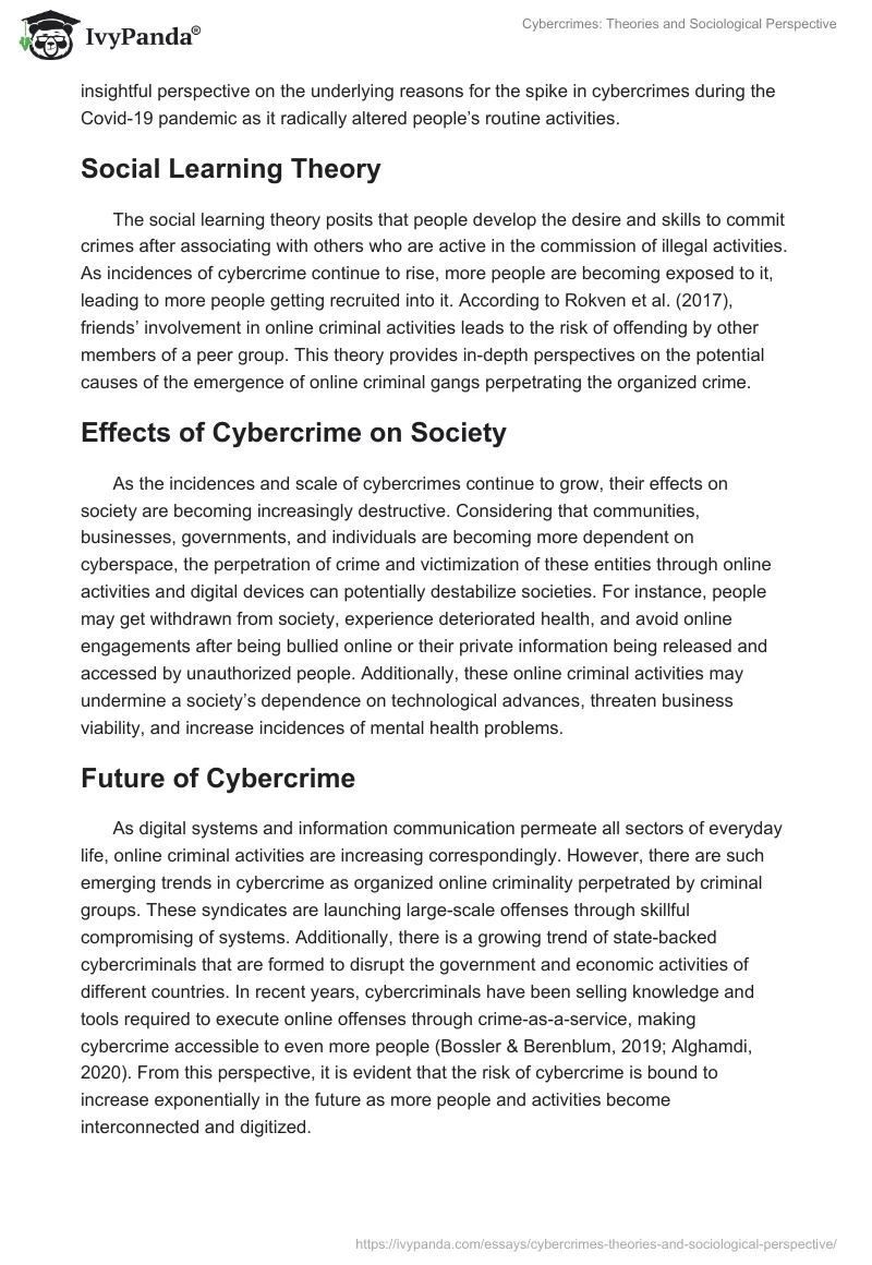 Cybercrimes: Theories and Sociological Perspective. Page 5