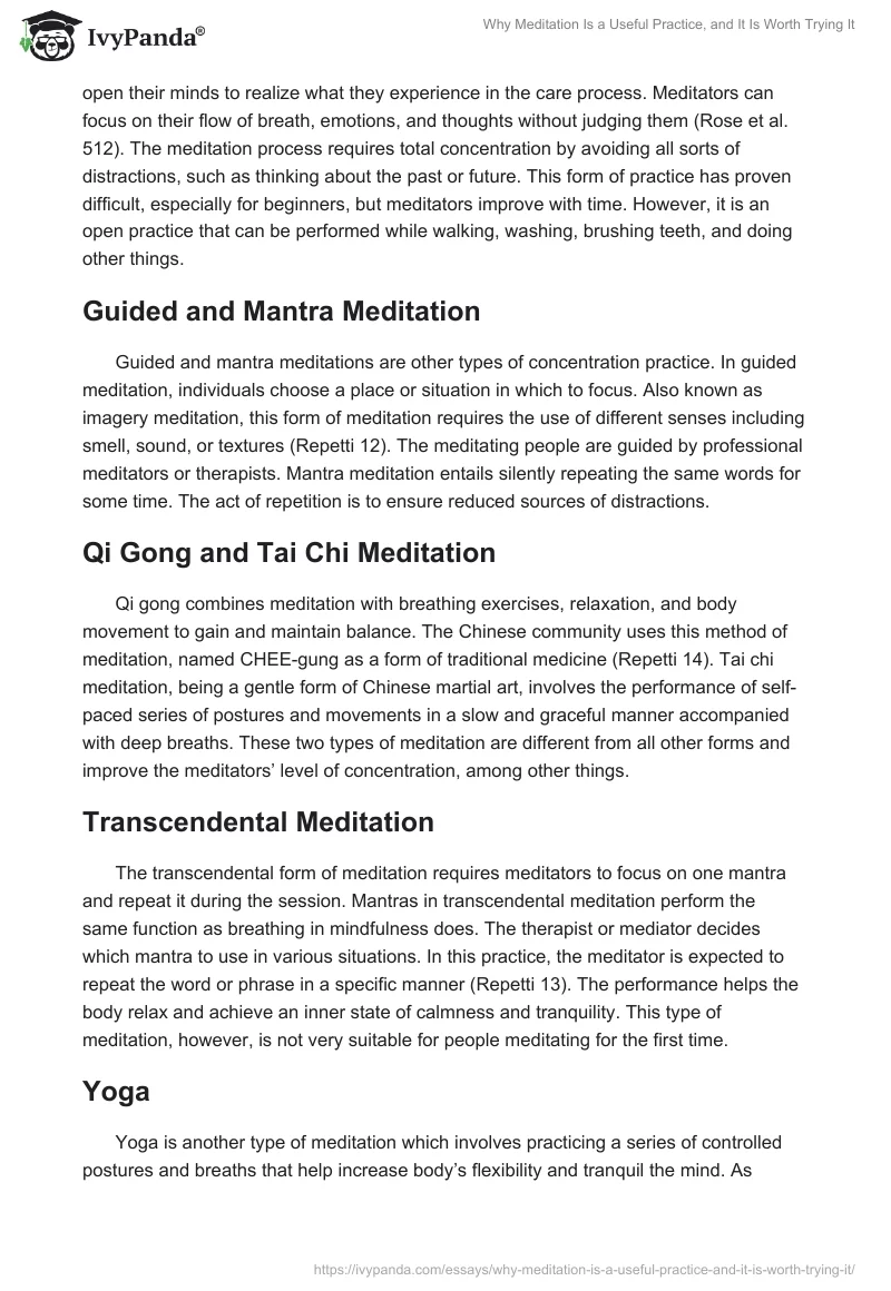 Why Meditation Is a Useful Practice, and It Is Worth Trying It. Page 2