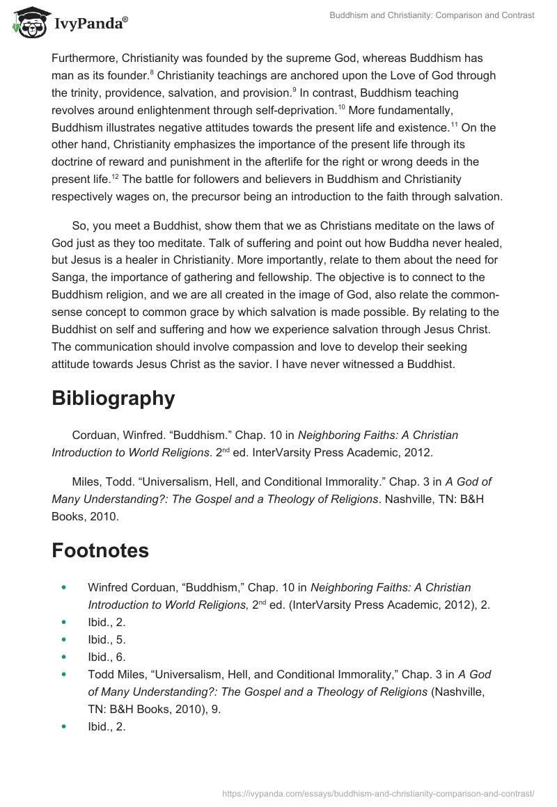 Buddhism and Christianity: Comparison and Contrast. Page 2