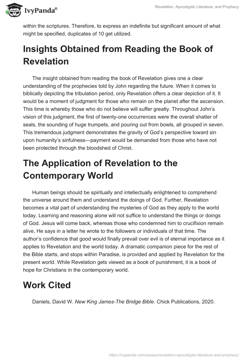 Revelation, Apocalyptic Literature, and Prophecy. Page 4