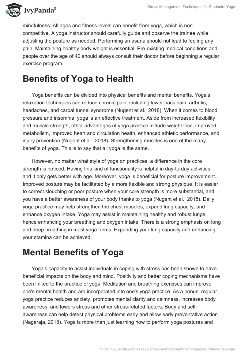 Stress Management Techniques for Students: Yoga. Page 2