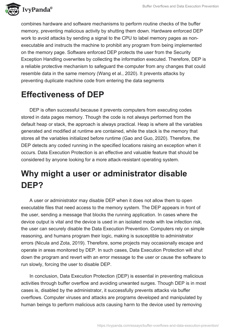 Buffer Overflows and Data Execution Prevention. Page 2