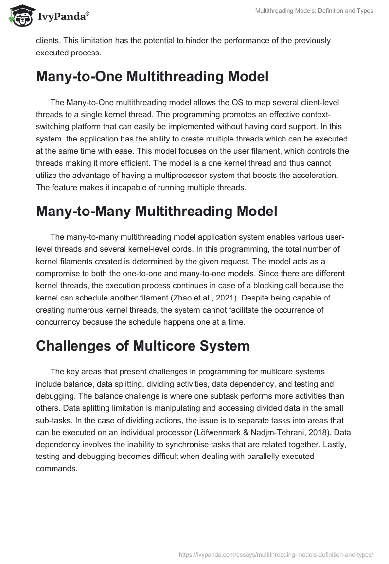 Multithreading Models: Definition and Types. Page 2
