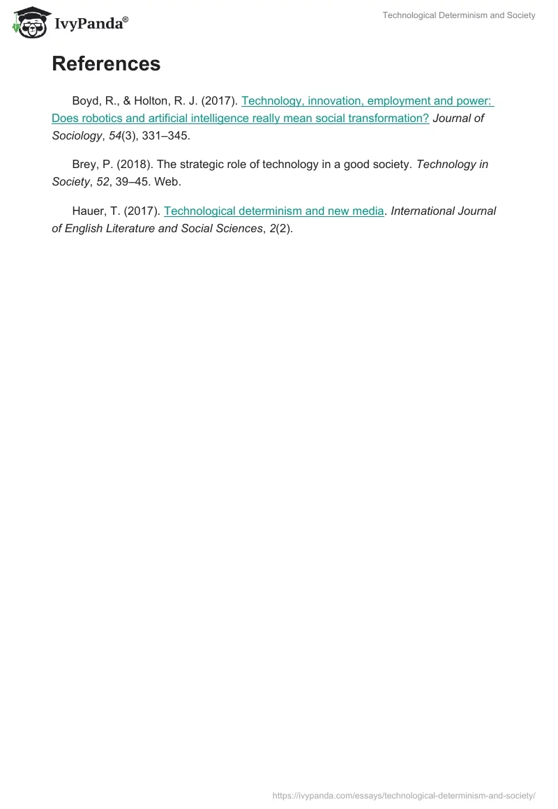Technological Determinism and Society. Page 3