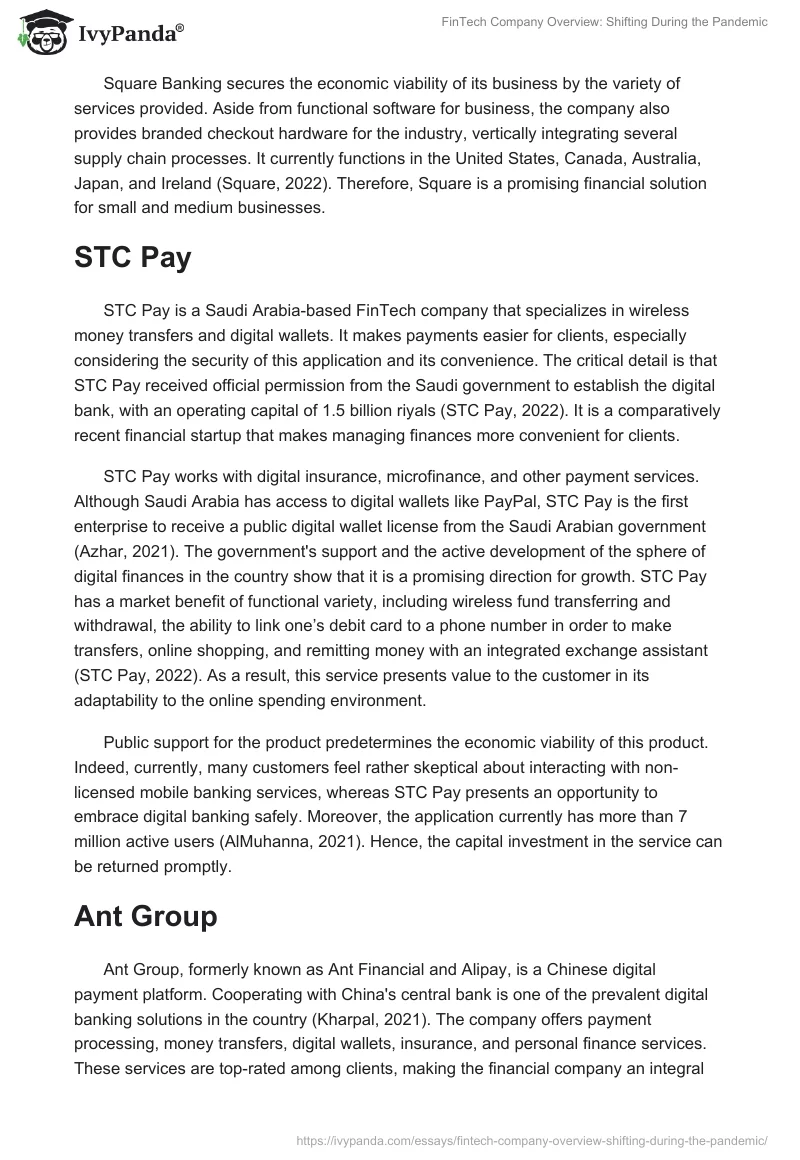 FinTech Company Overview: Shifting During the Pandemic. Page 2