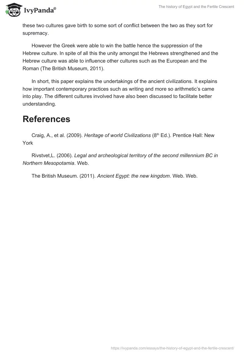The history of Egypt and the Fertile Crescent. Page 4