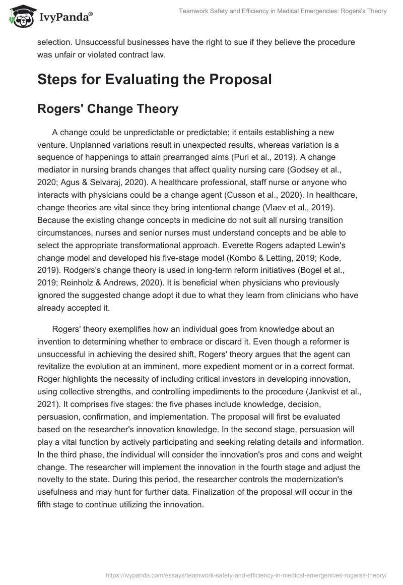 Teamwork Safety and Efficiency in Medical Emergencies: Rogers's Theory. Page 2