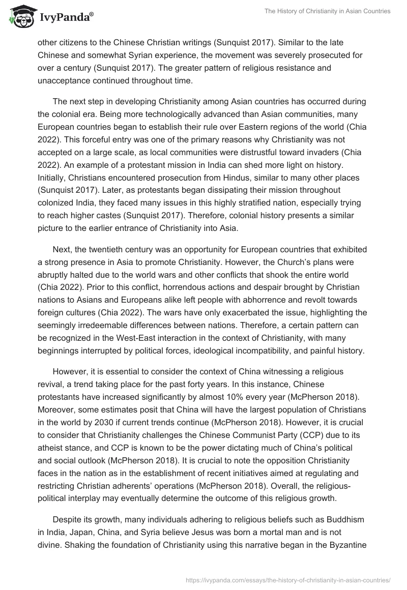The History of Christianity in Asian Countries. Page 2