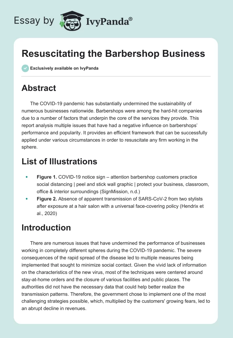 Resuscitating the Barbershop Business. Page 1