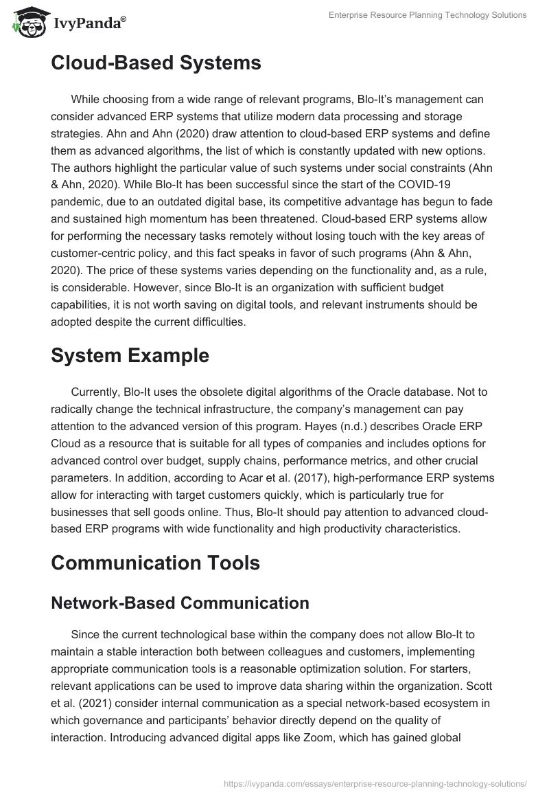 Enterprise Resource Planning Technology Solutions. Page 2
