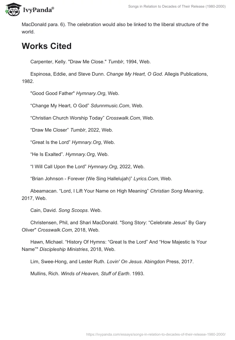 Songs in Relation to Decades of Their Release (1980-2000). Page 4