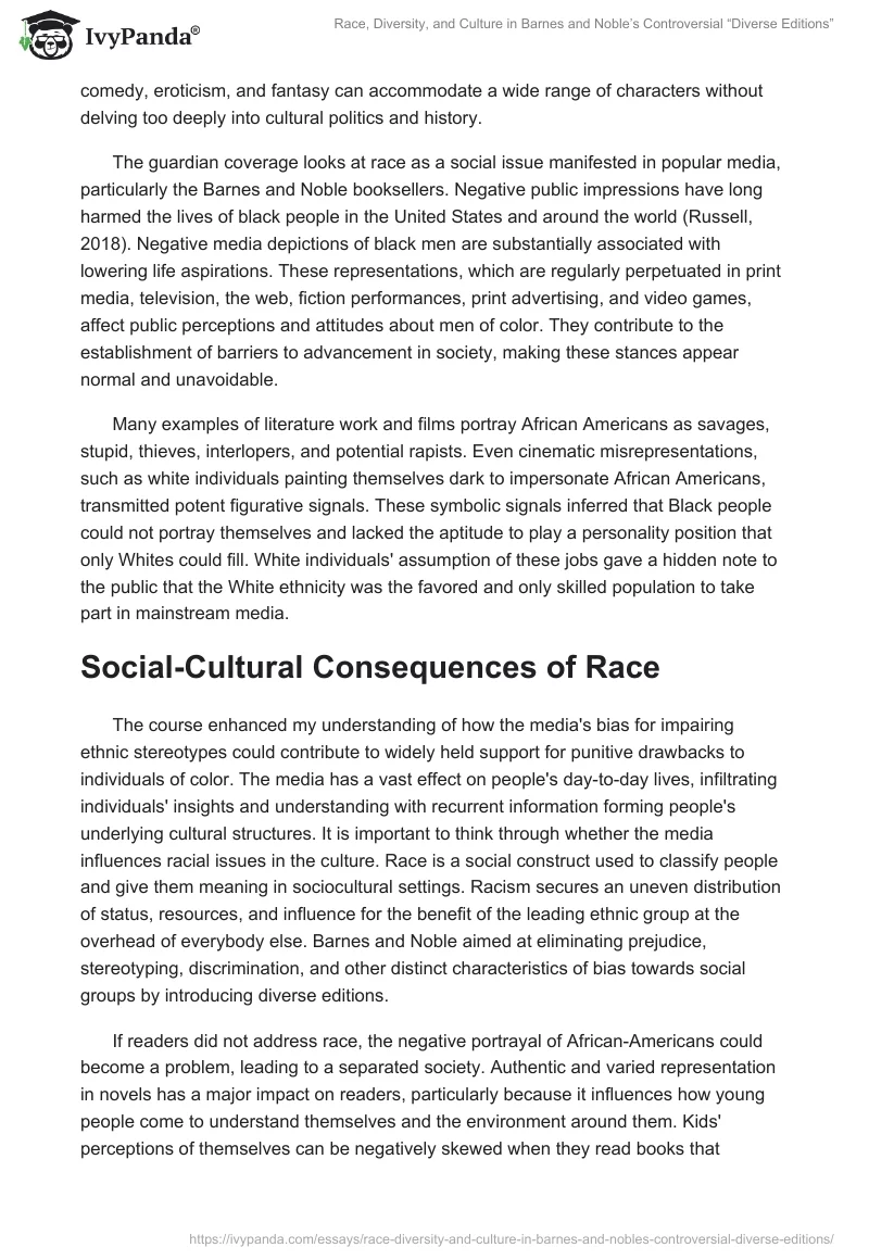Race, Diversity, and Culture in Barnes and Noble’s Controversial “Diverse Editions”. Page 3