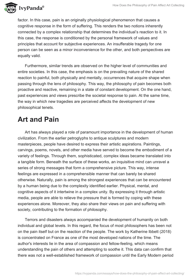How Does the Philosophy of Pain Affect Art Collecting. Page 2
