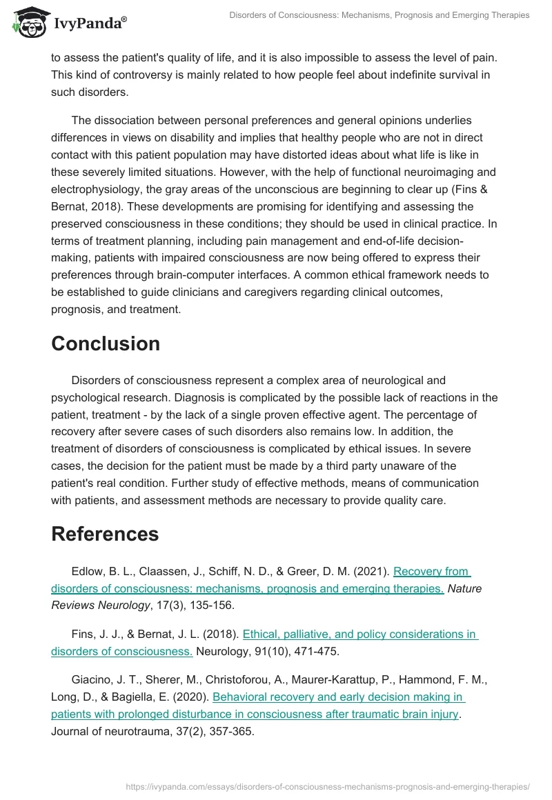 Disorders of Consciousness: Mechanisms, Prognosis, and Emerging Therapies. Page 4