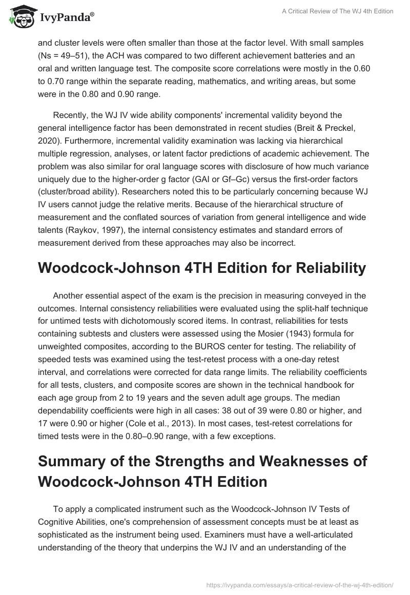 A Critical Review of "The WJ 4th Edition". Page 3
