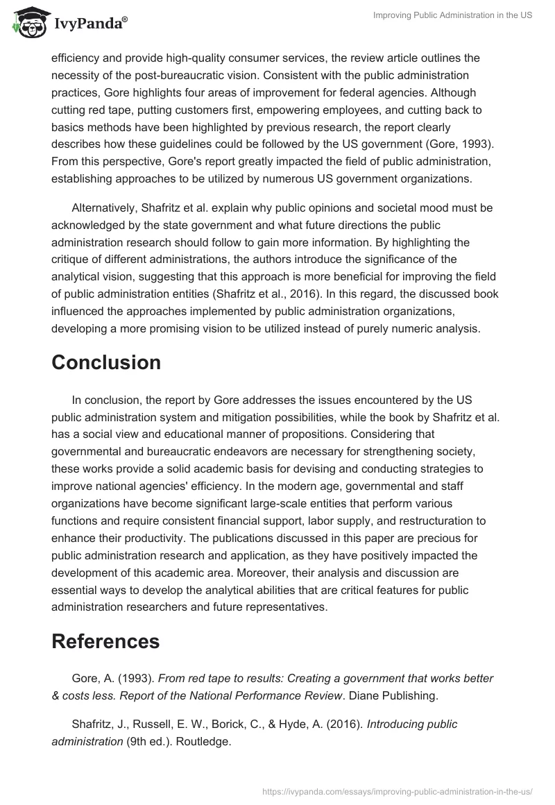 Improving Public Administration in the US. Page 4