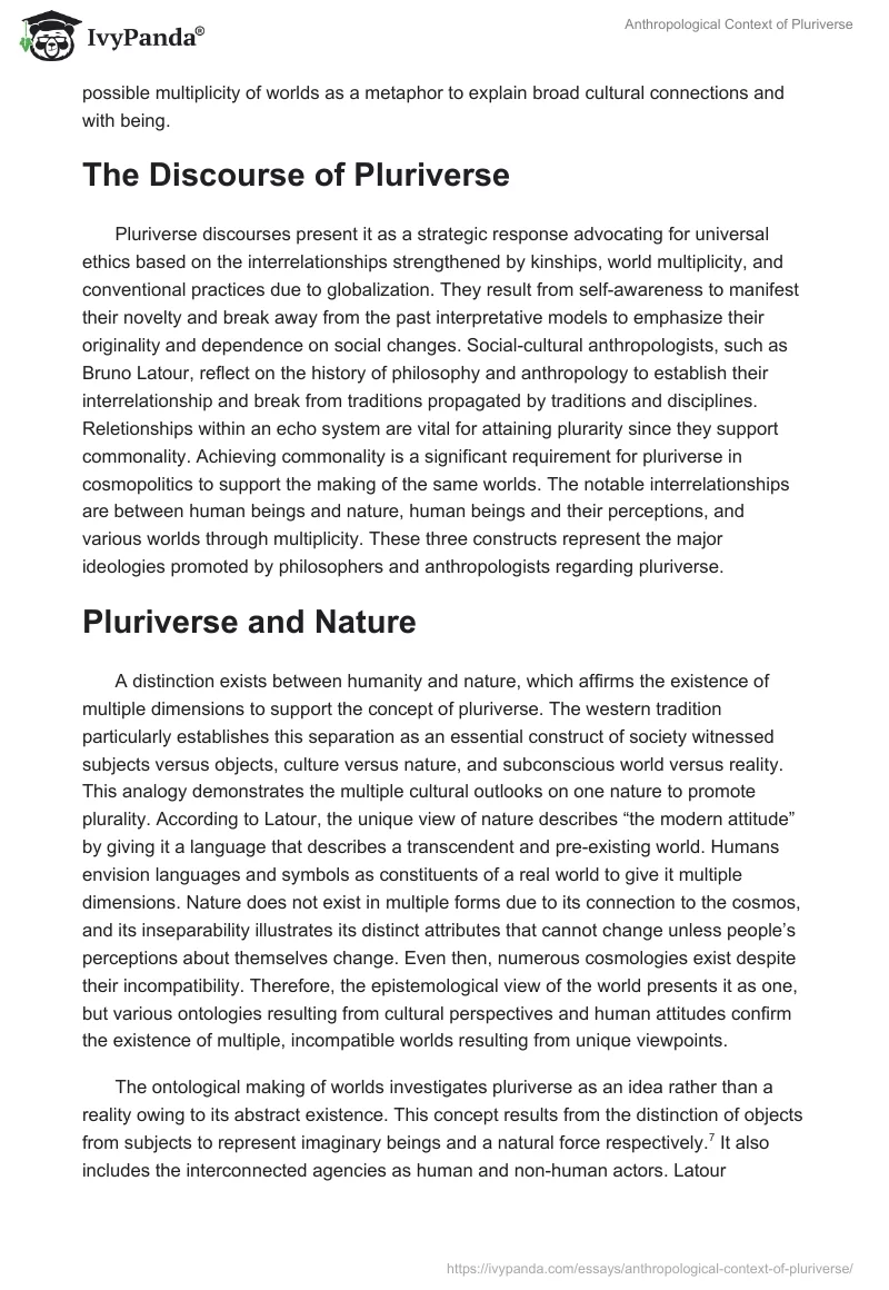 Anthropological Context of Pluriverse. Page 2