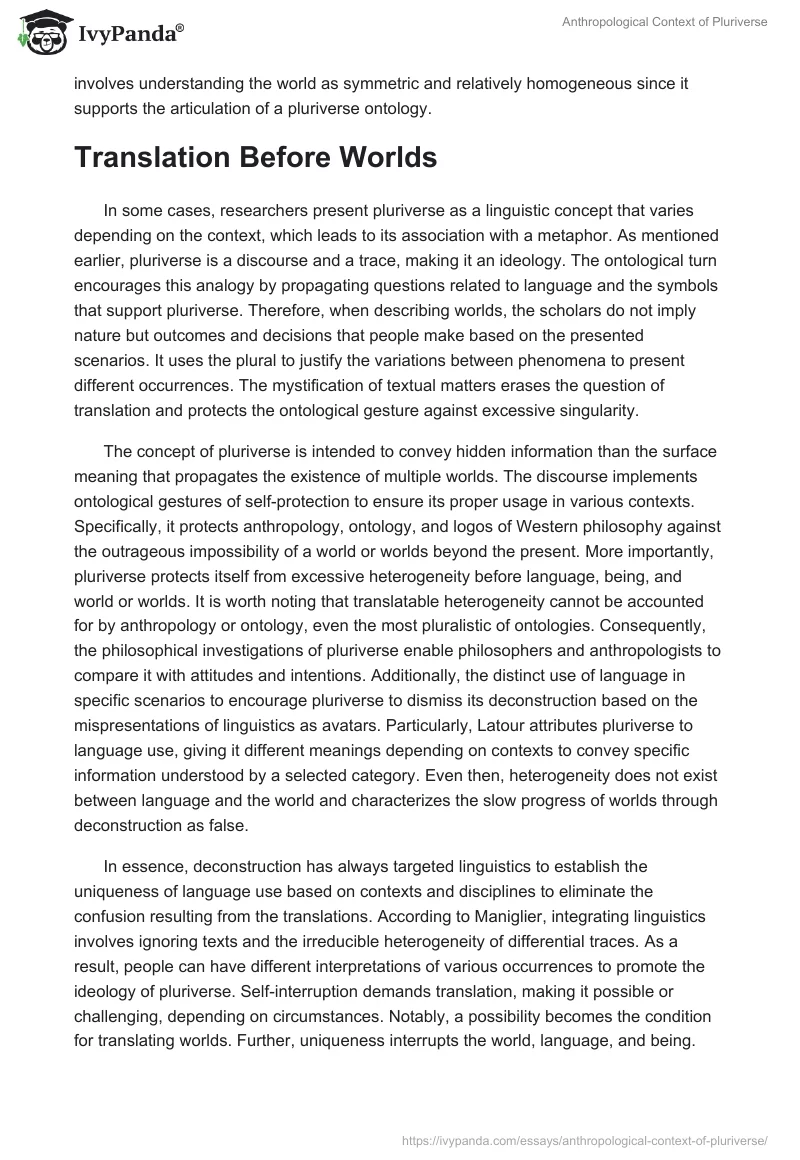 Anthropological Context of Pluriverse. Page 4