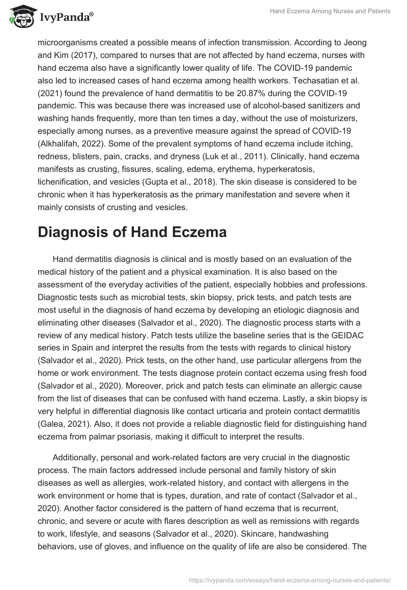 Hand Eczema Among Nurses and Patients. Page 2