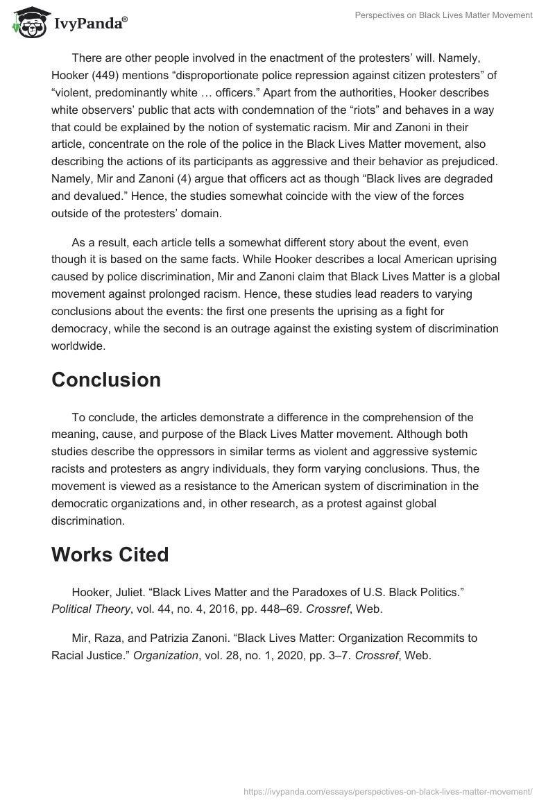 Perspectives on Black Lives Matter Movement. Page 2