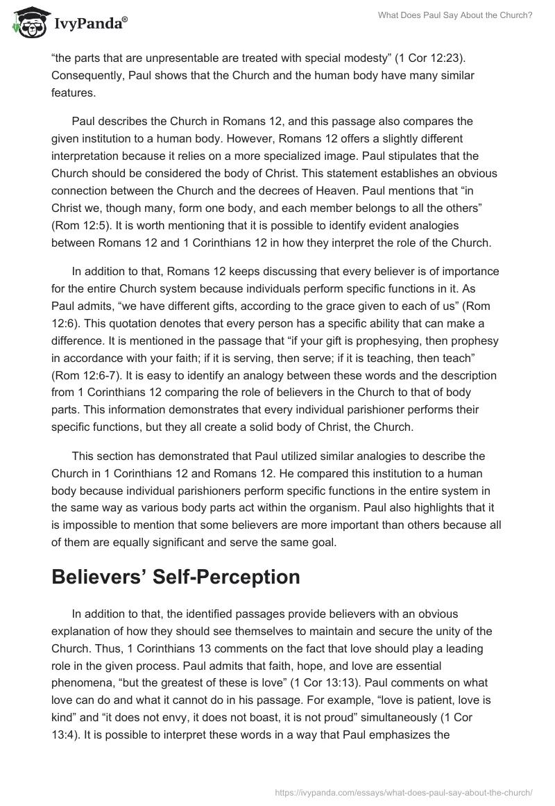What Does Paul Say About the Church?. Page 2