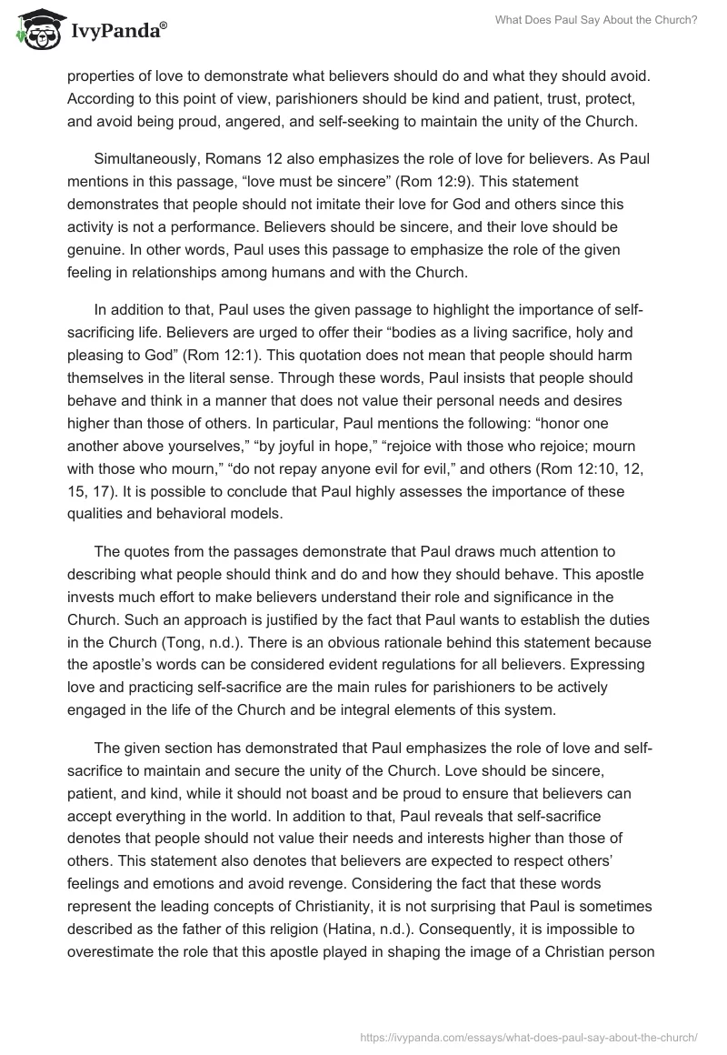What Does Paul Say About the Church?. Page 3
