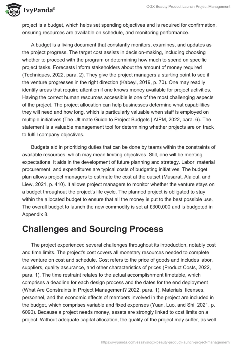 OGX Beauty Product Launch Project Management. Page 3