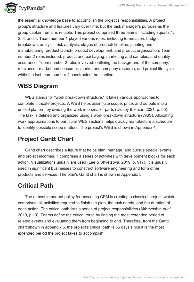 OGX Beauty Product Launch Project Management. Page 5