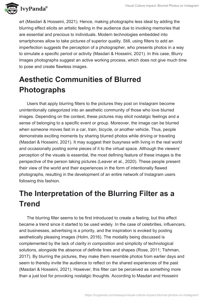 Visual Culture Impact: Blurred Photos on Instagram. Page 3