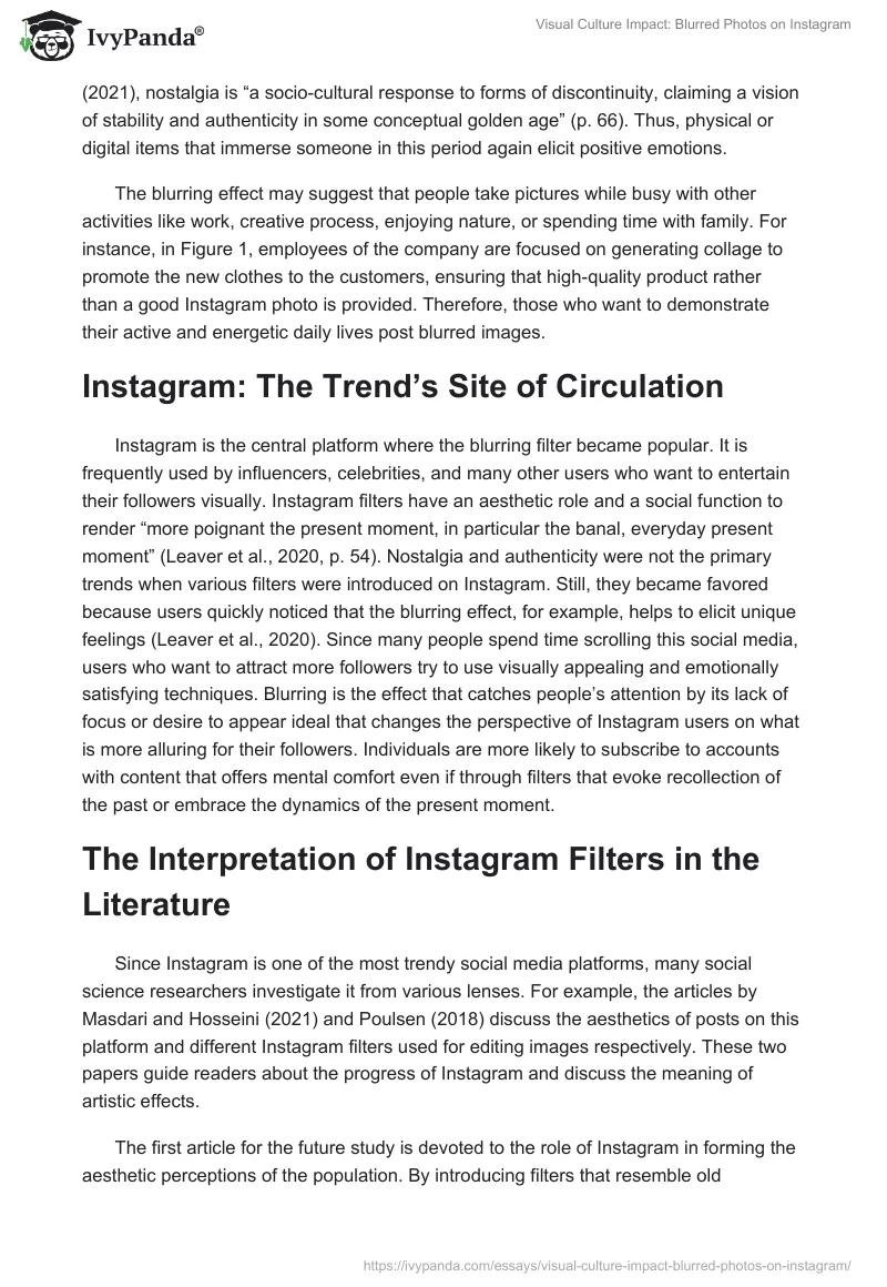 Visual Culture Impact: Blurred Photos on Instagram. Page 4