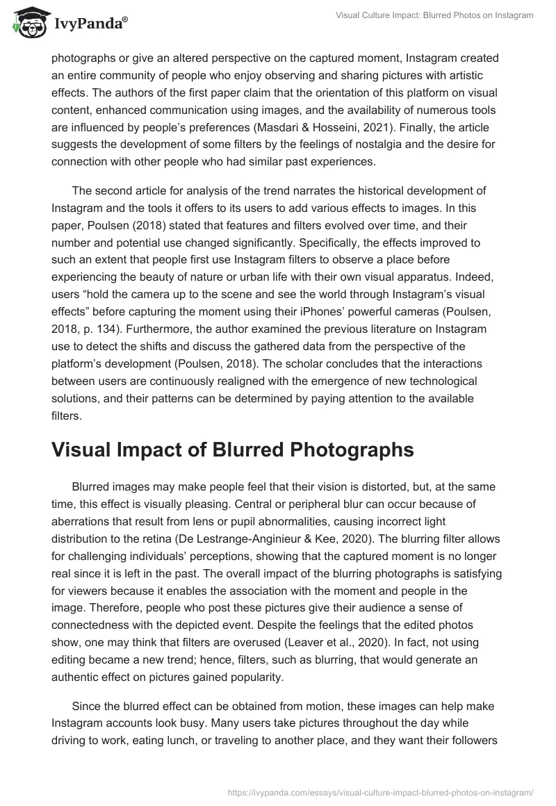 Visual Culture Impact: Blurred Photos on Instagram. Page 5