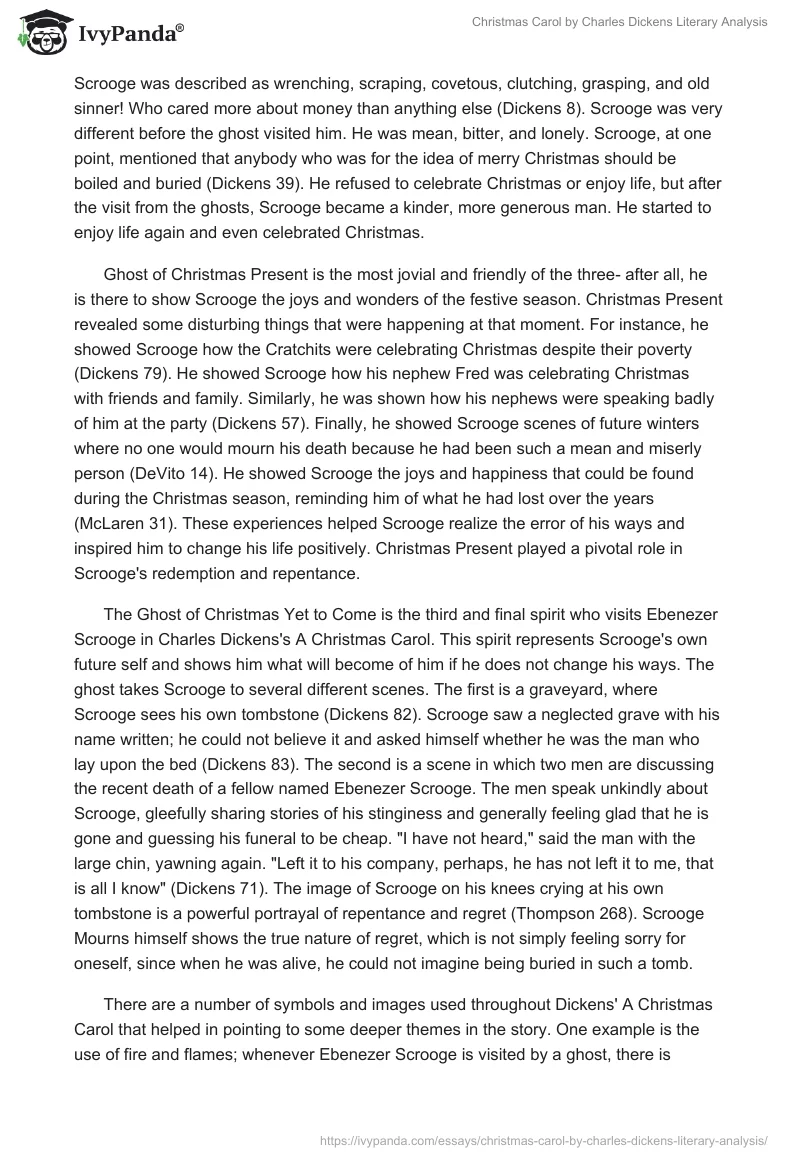 "Christmas Carol" by Charles Dickens Literary Analysis. Page 2