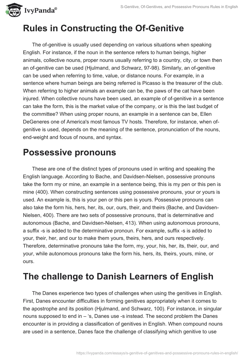 S-Genitive, Of-Genitives, and Possessive Pronouns Rules in English. Page 2