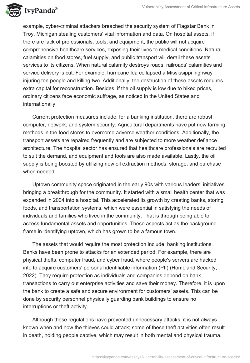 Vulnerability Assessment of Critical Infrastructure Assets. Page 2