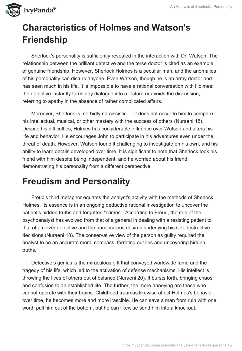 An Analysis of Sherlock's Personality. Page 3