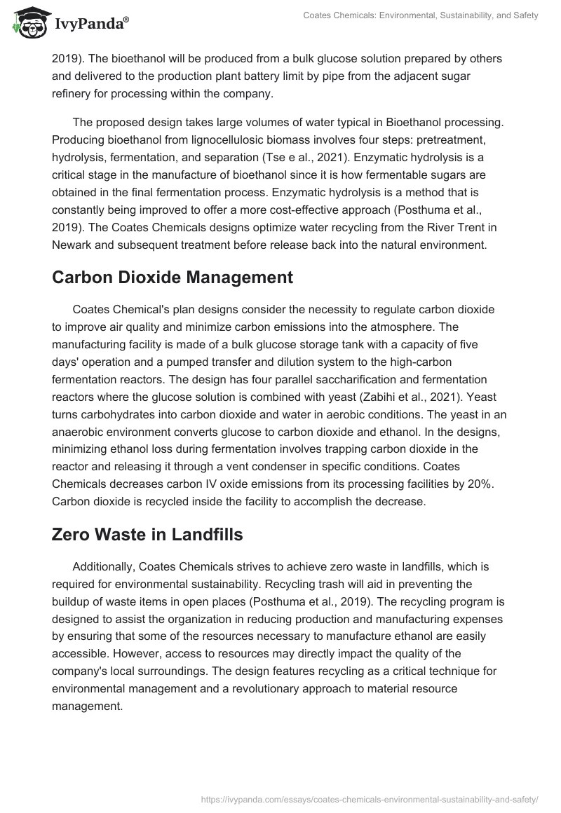 Coates Chemicals: Environmental, Sustainability, and Safety. Page 2
