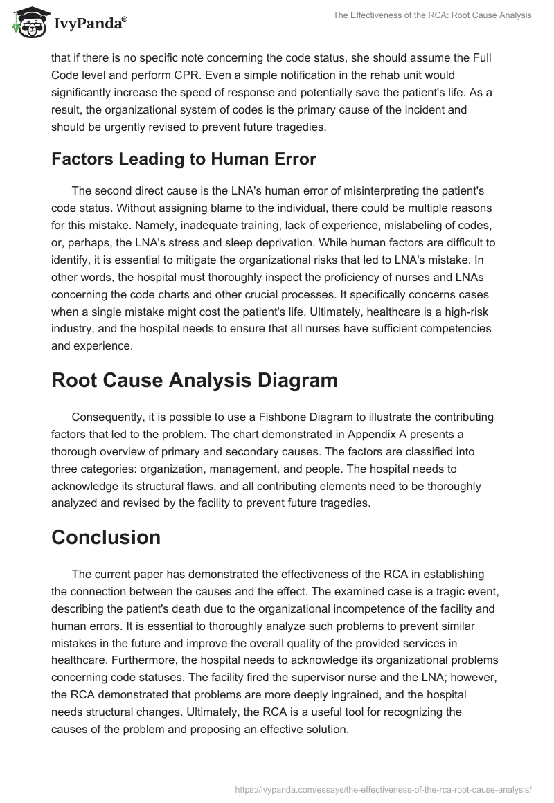 The Effectiveness of the RCA: Root Cause Analysis. Page 3