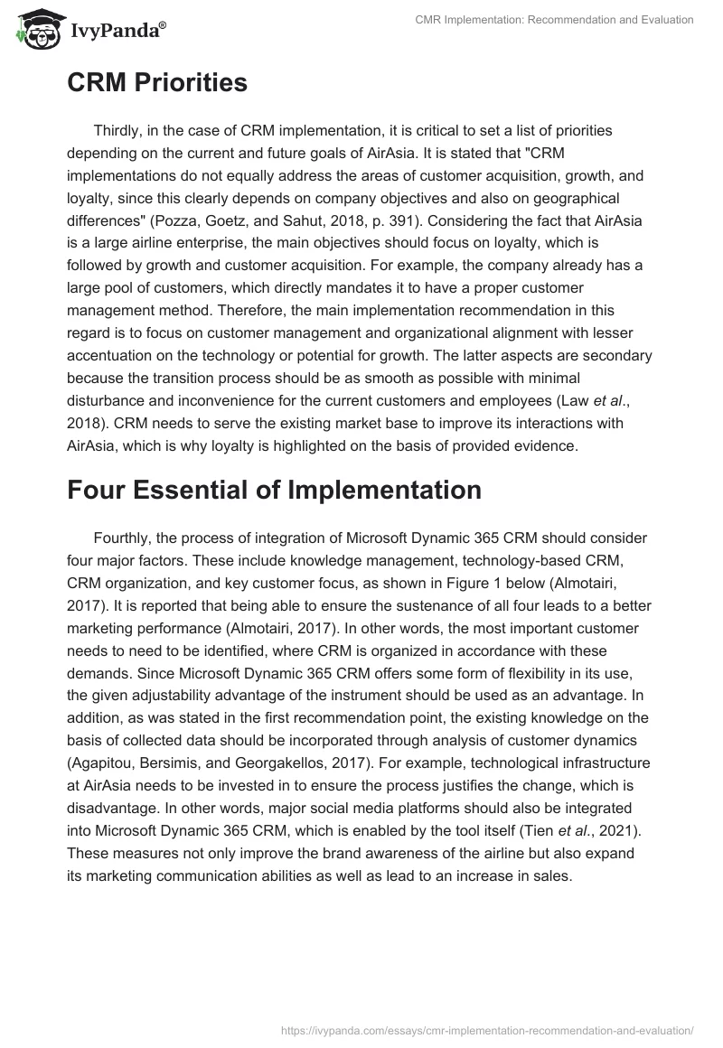 CMR Implementation: Recommendation and Evaluation. Page 2