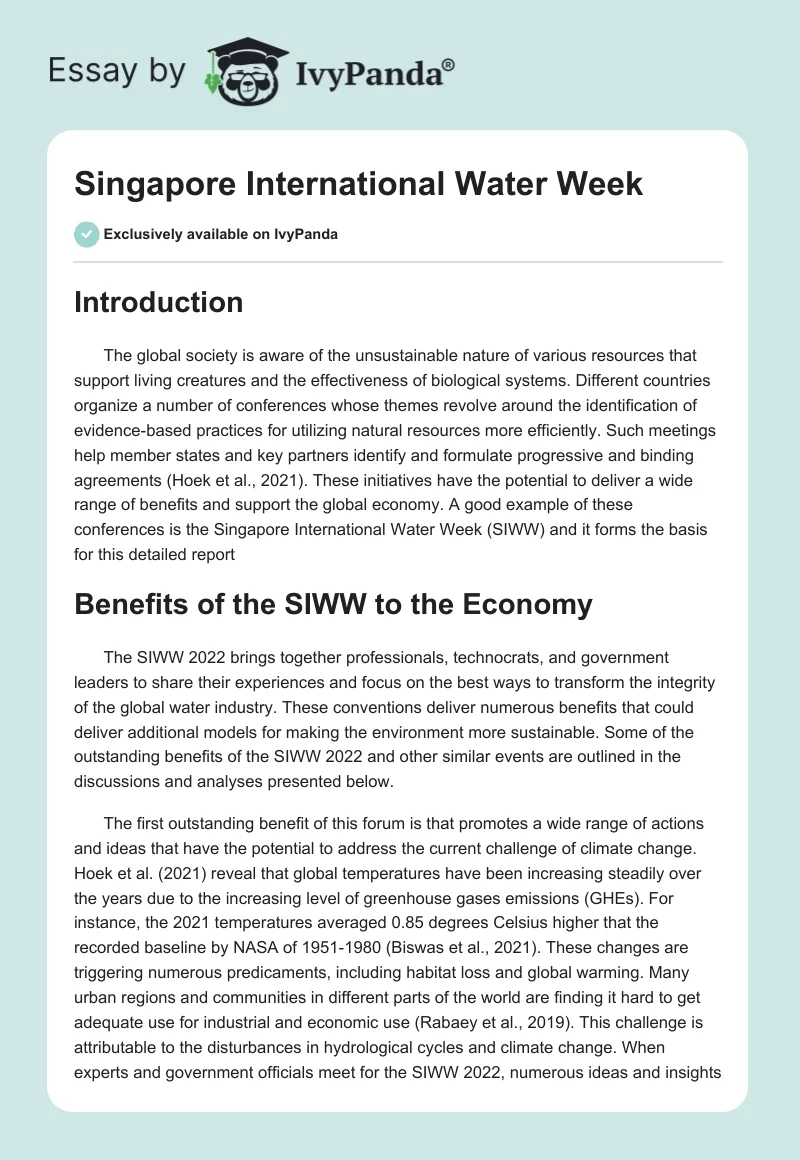 Singapore International Water Week. Page 1