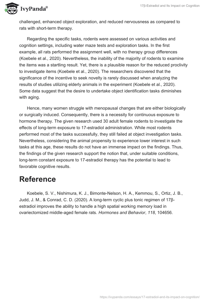17β-Estradiol and Its Impact on Cognition. Page 2