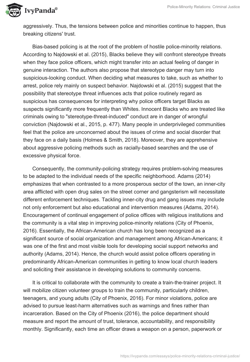Police-Minority Relations: Criminal Justice. Page 2