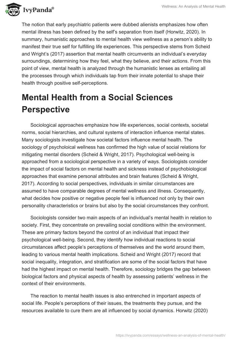 Wellness: An Analysis of Mental Health. Page 3
