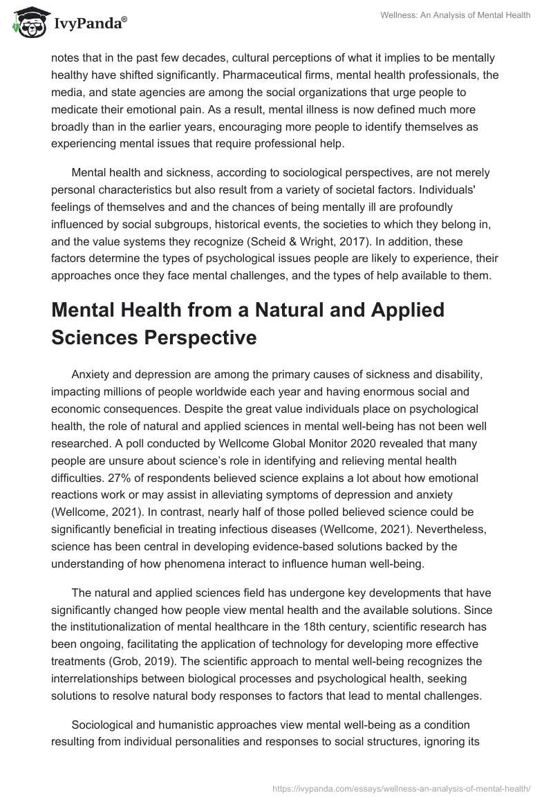 Wellness: An Analysis of Mental Health. Page 4