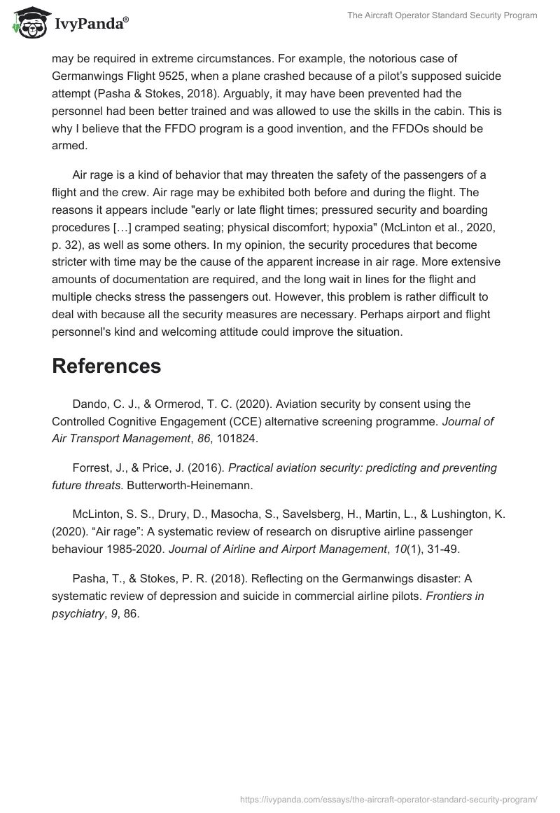 The Aircraft Operator Standard Security Program. Page 2